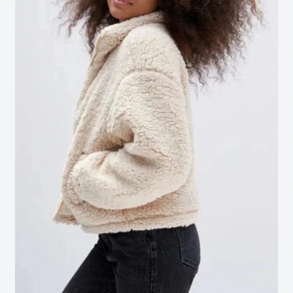 Abercrombie Ivory Sherpa bomber Jacket size XL - Picture 8 of 8